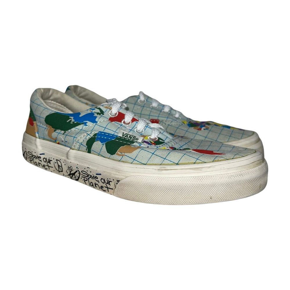 Vans Colorful Era Save Our Planet Around the World Map Sneakers Kid's 3